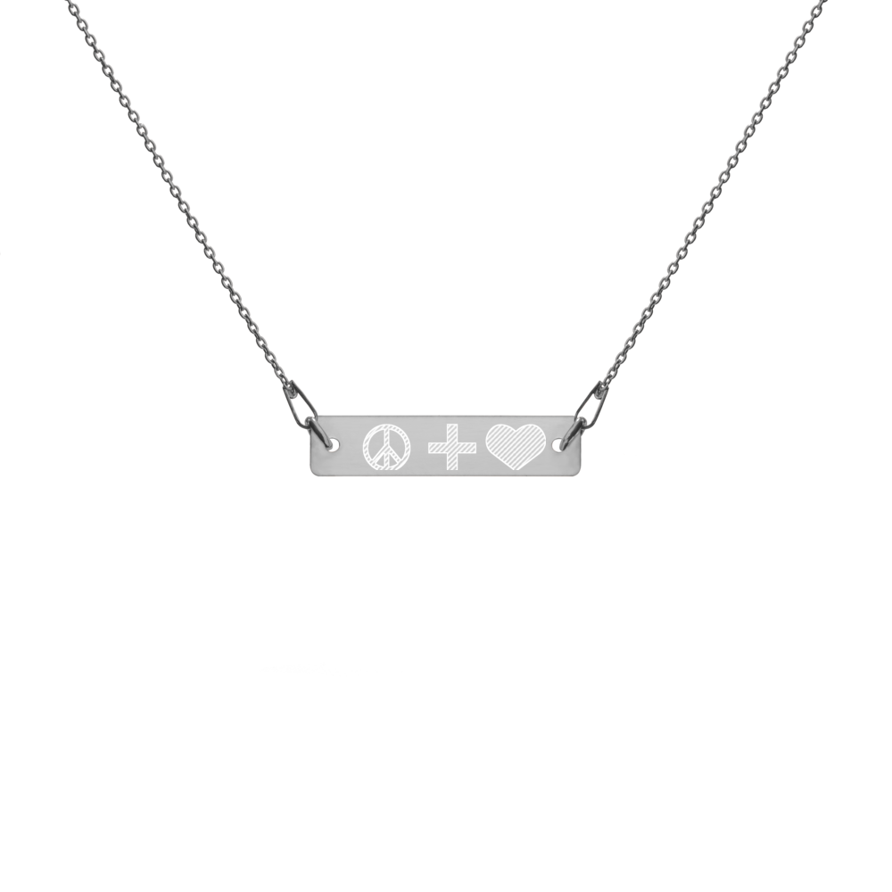 Sterlng Silver Engravable Name Bar Necklace