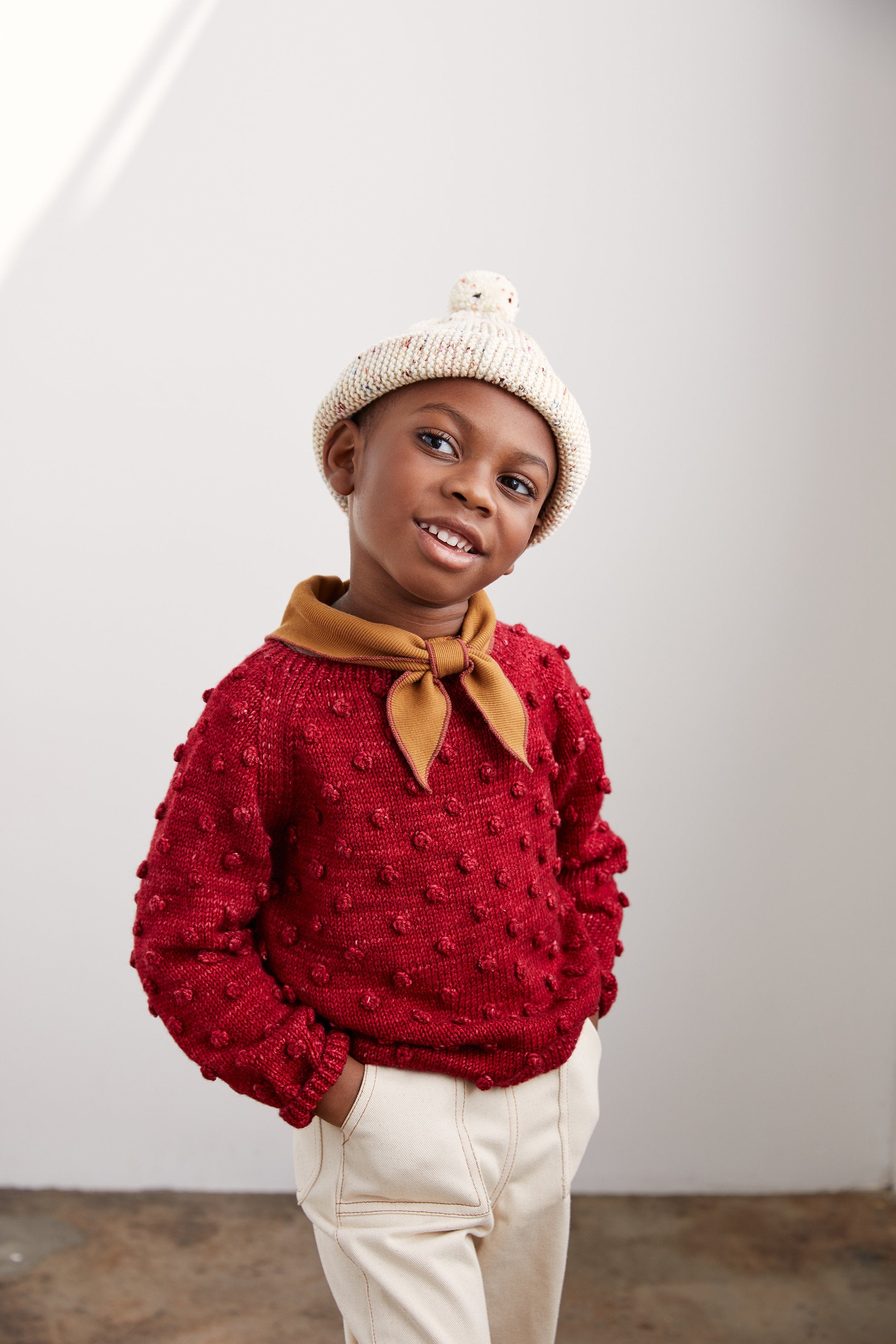 Layette Popcorn Sweater - Misha & Puff