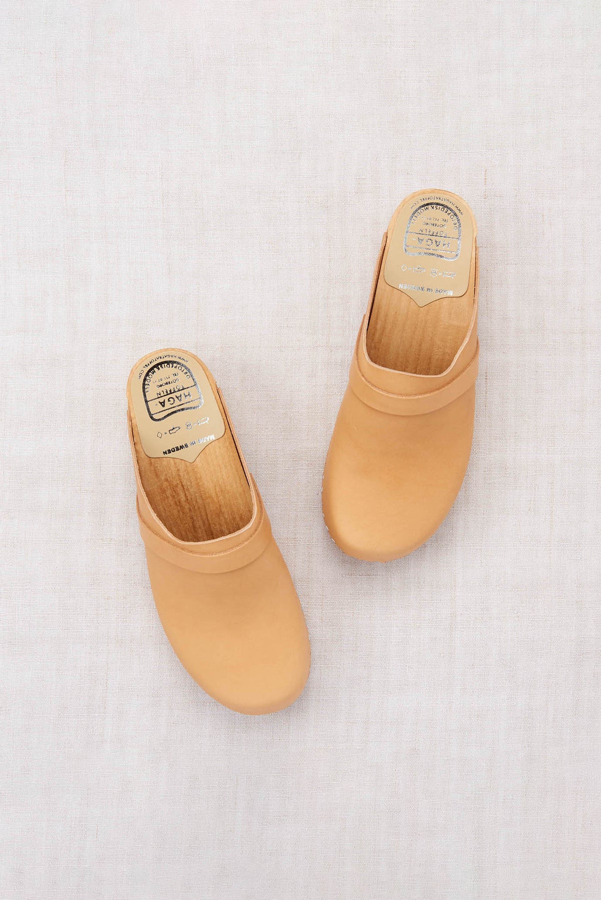 natural leather clogs