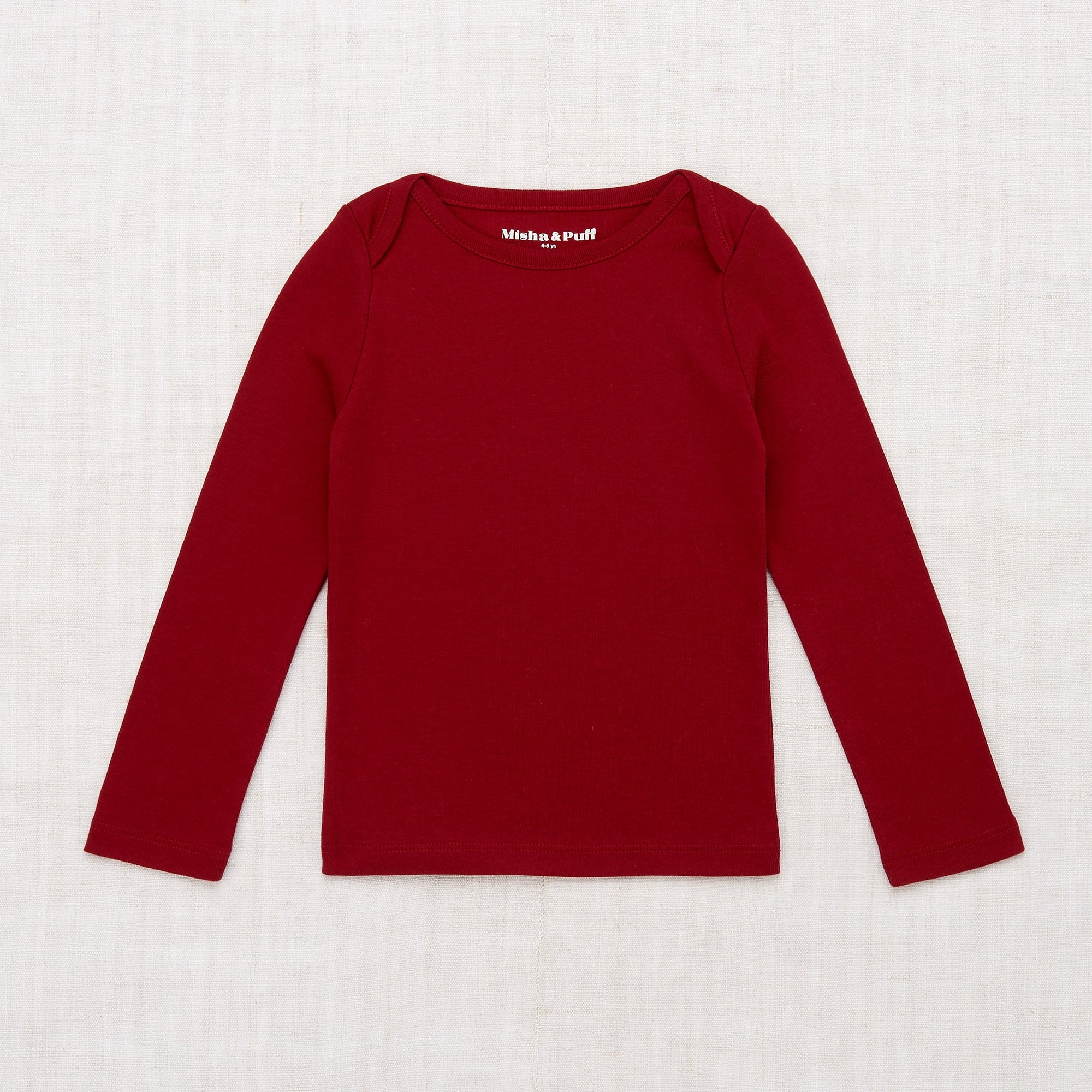 Long Sleeve Lap Tee - Cranberry / 2-3y - Misha & Puff