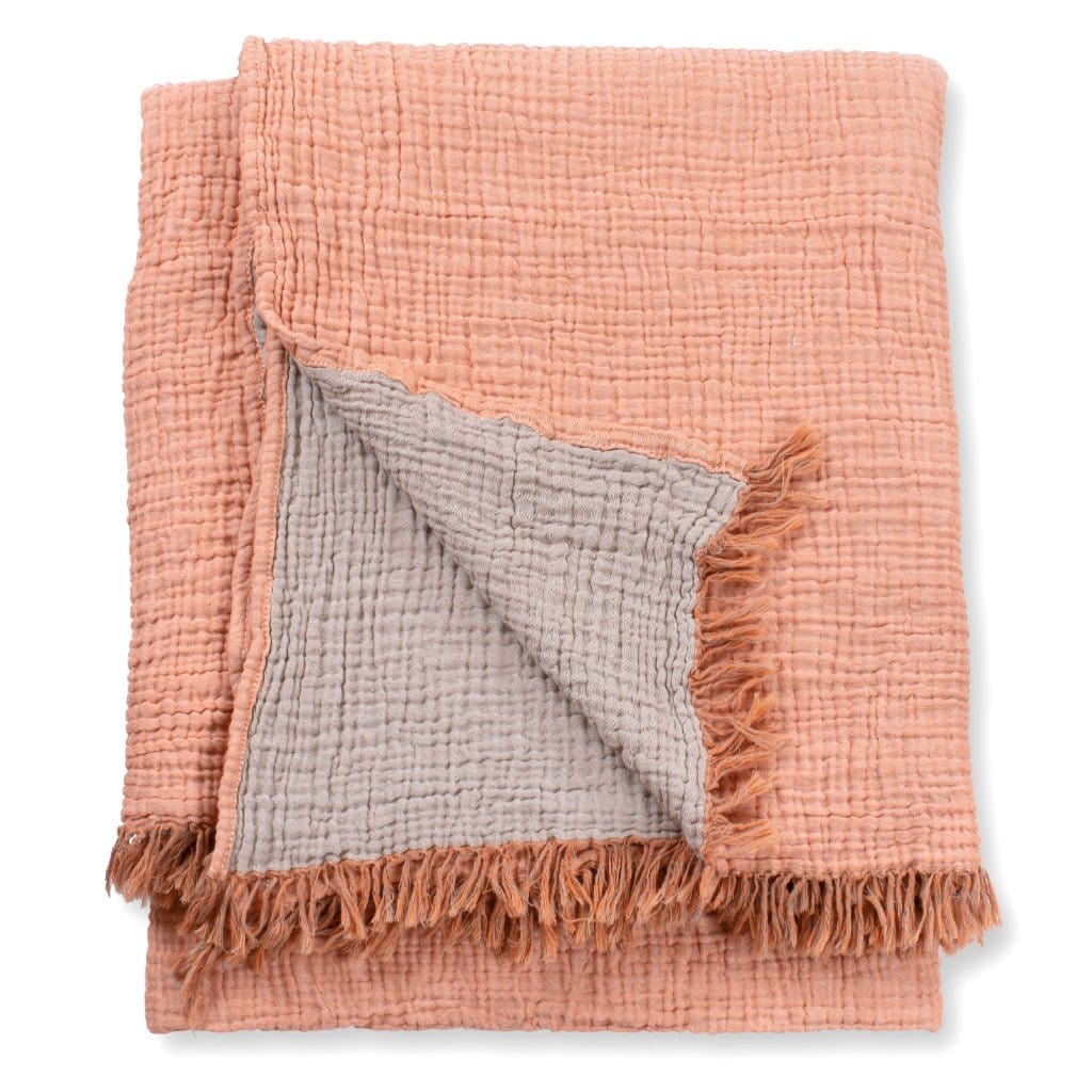 Claire Gaudion Terracotta Throw Blanket Cotton Throw