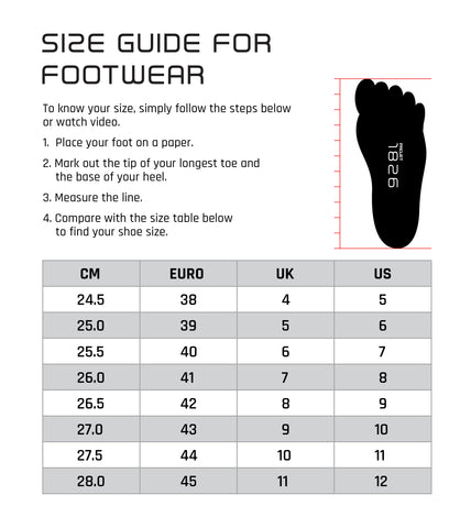 Size Guide For Footwear – Projetwear