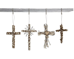 Wire Cross with Beads Ornament, 4 styles