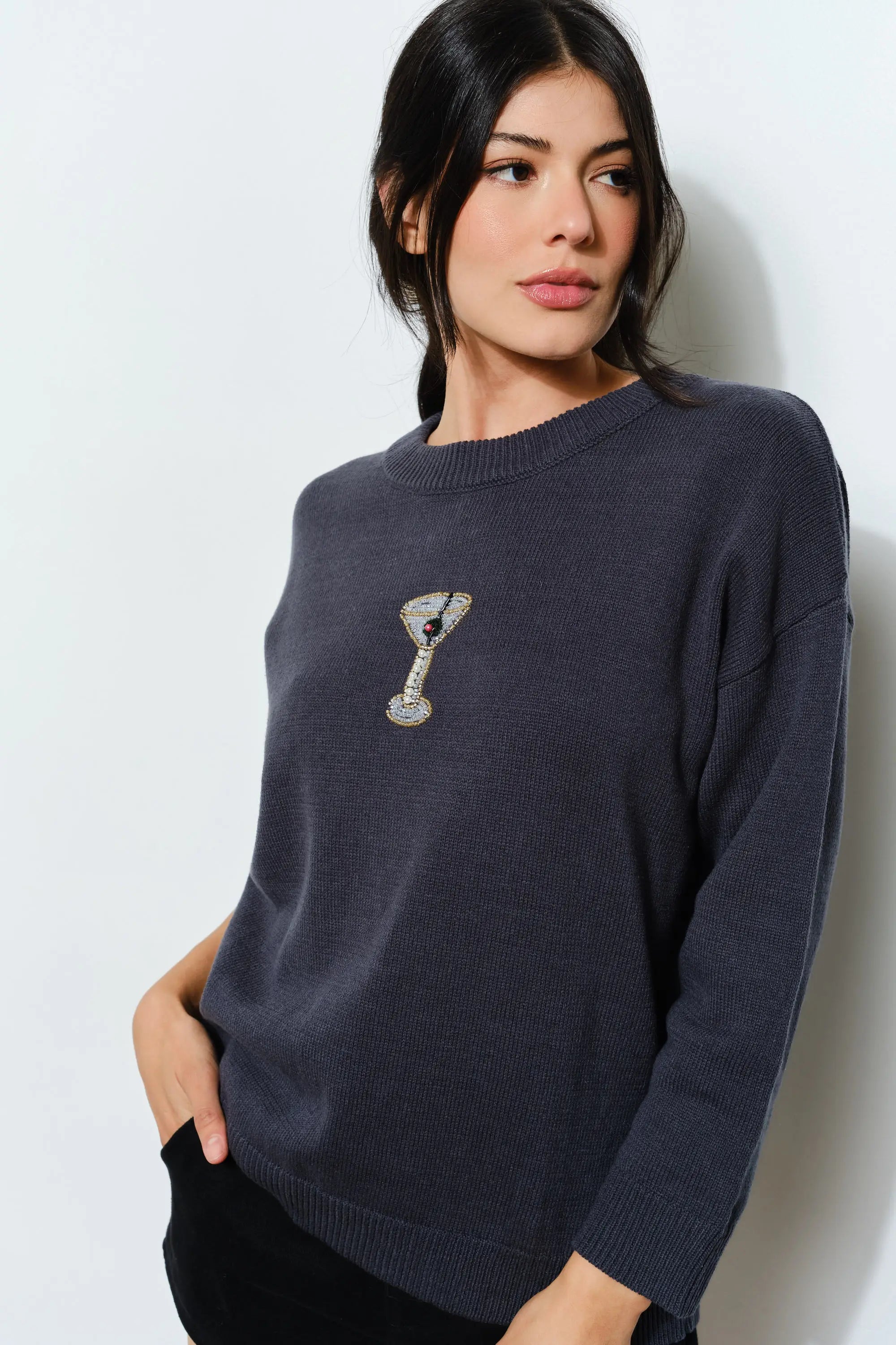 Sora Beaded Martini Sweater