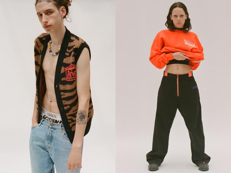 Lookbook images from Aries' SS22 collection.