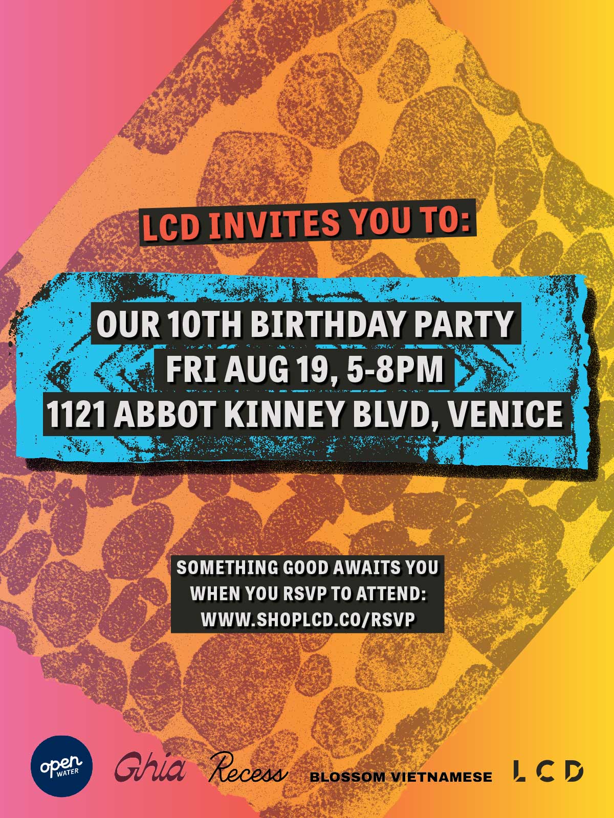 Photo of LCD 10TH birthday party invite. 