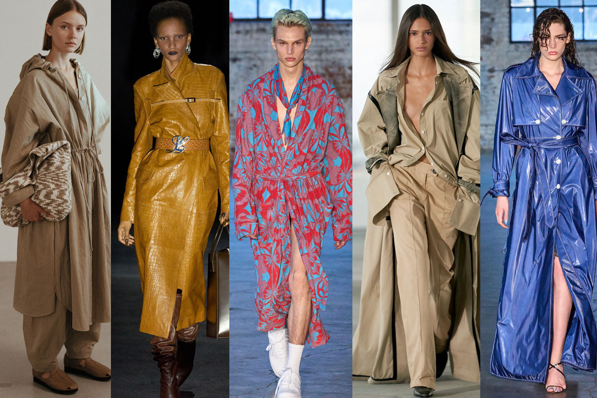 Collage of NYFW SS23 Trends - Statement coats.