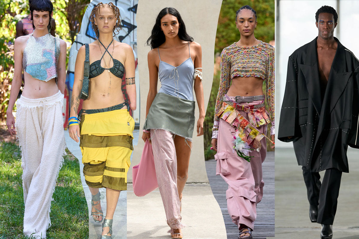 Collage of NYFW SS23 Trends - Playing with volume.