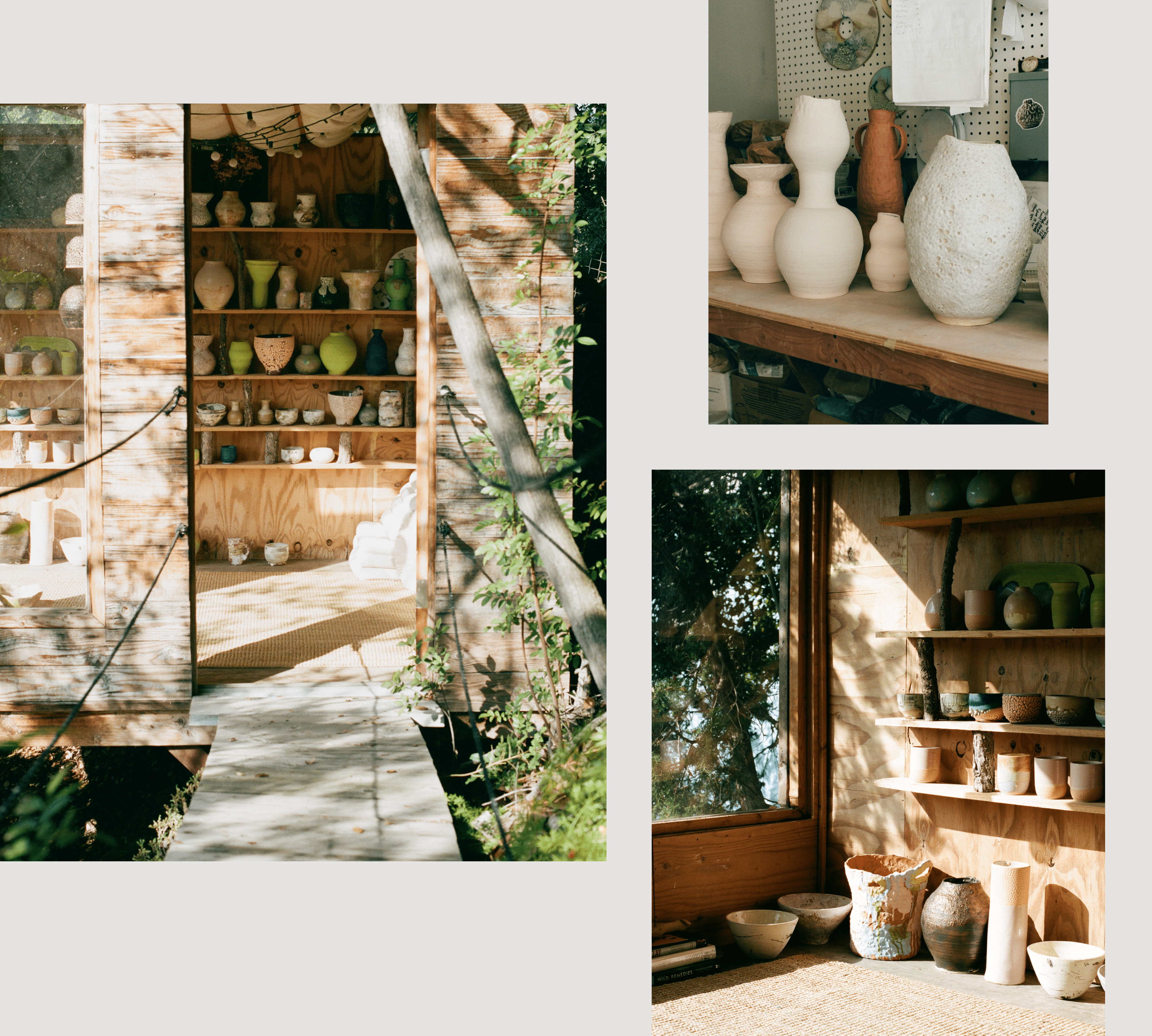 Photo collage of Raina Lees Studio. 