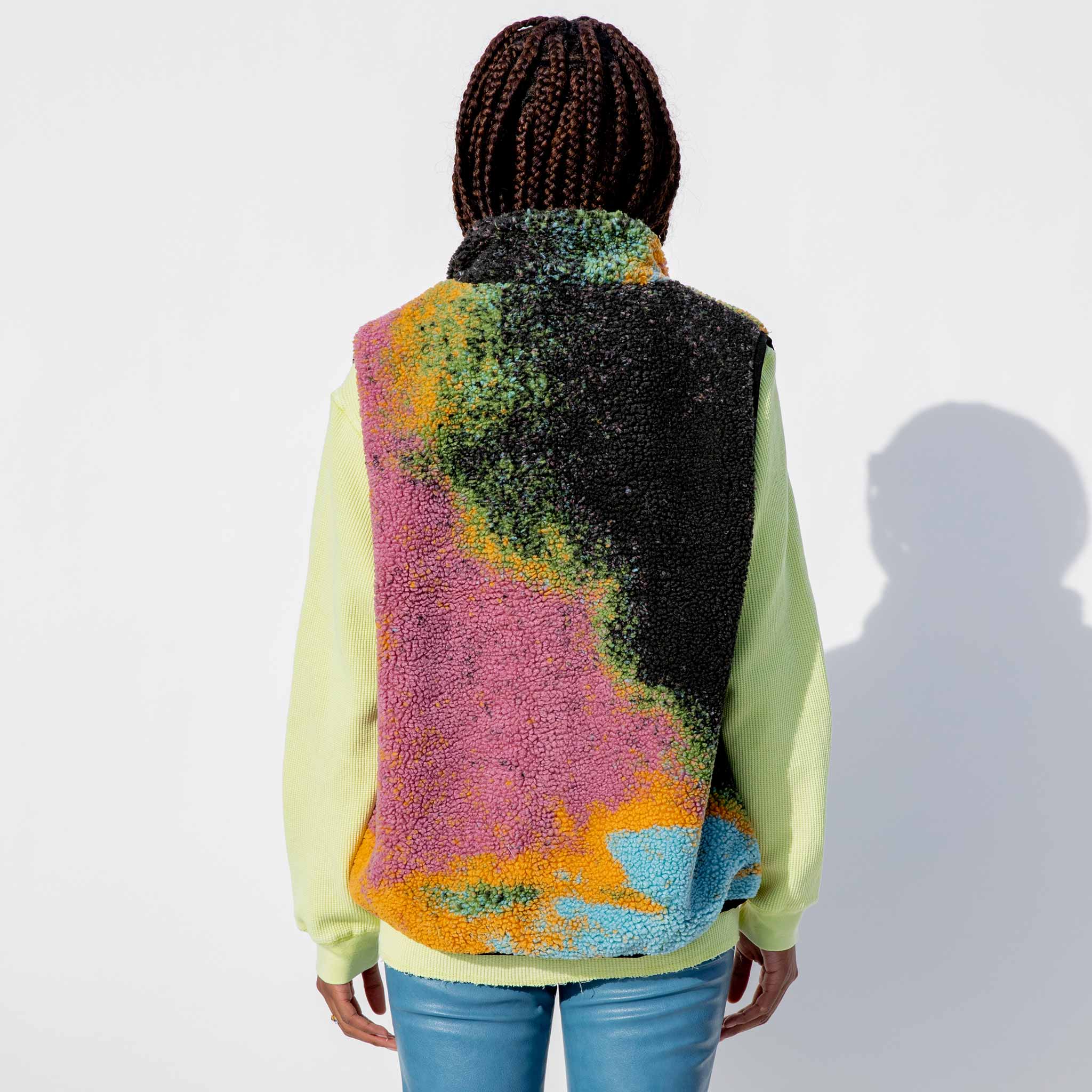 Stussy - Jacquard Dye Sherpa Vest - Berry | available at LCD