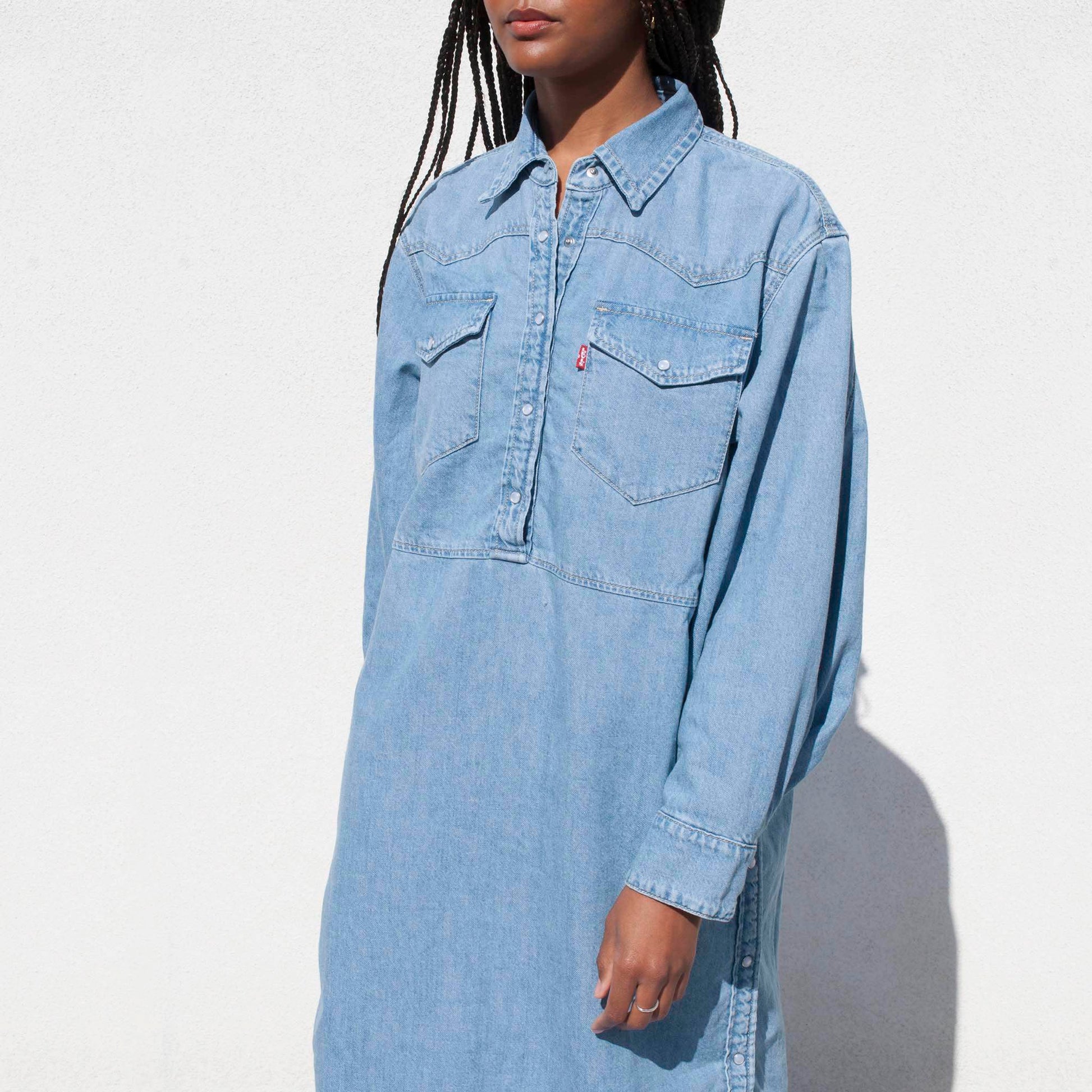 Ganni - GANNI x Levi's Shirt Dress - Light Denim | available at LCD