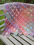 Domino garter stitch Jewelspun aran blanket kit