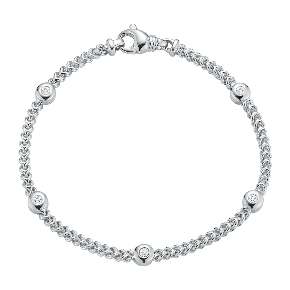 white gold diamond station bracelet