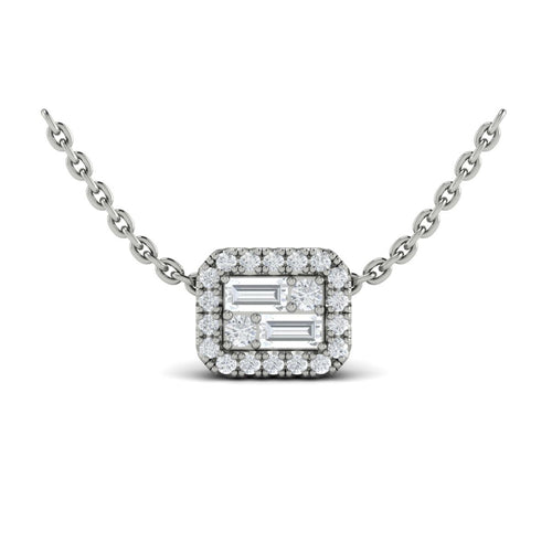 0.93 Carat Emerald Cut Diamond Necklace