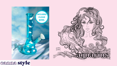 Dreamy Cloud Bong Girly Bong Aquarius Girl Sea Water Zodiac