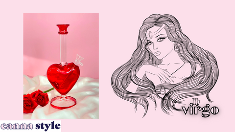 heart bong 2.0 red heart with roses girly bong virgo venus goddess zodiac girl