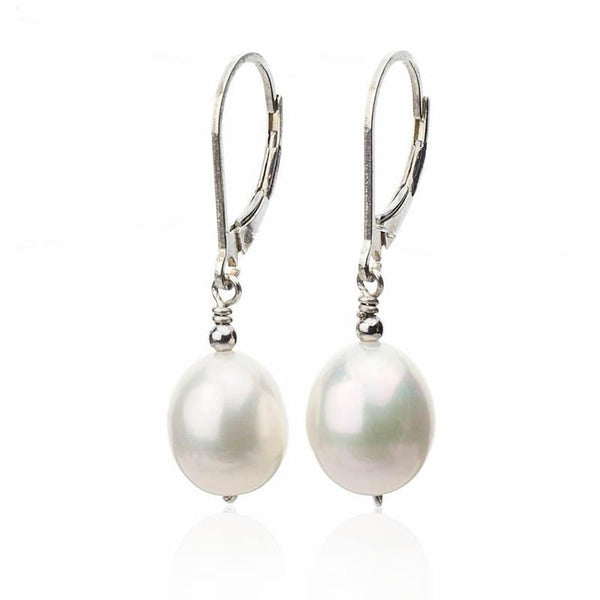 Pearl Teardrop Dangle Earrings | Genuine Freshwater Cultured Pearls ...