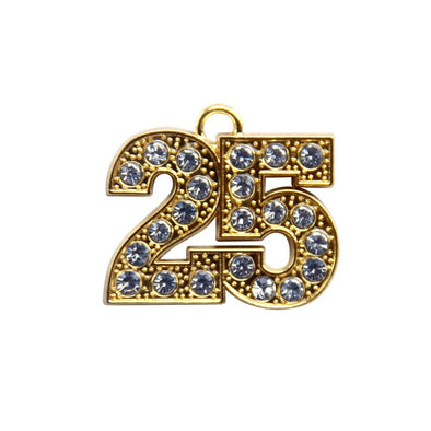 2025 YEAR OR 25 NUMBER CHARMS, GOLD OR SILVER, ANNIVERSARY GRADUATION  BIRTHDAY