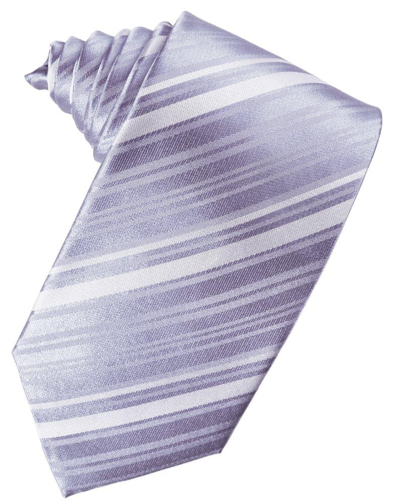 Periwinkle Striped Satin Suit Tie - Tuxedo Club