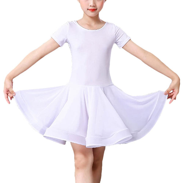 Girls Latin Dance Dress Short Flare Sleeve Rumba Tango Performance  Dancewear – DANCEYM