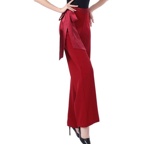 Women Velvet Flares Latin/Ballroom Dance Pants Patchwork Split Elastic Work  Classical – DANCEYM