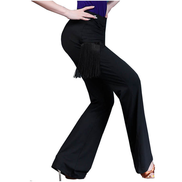 Black royal blue High waist Latin dance pants for women practice dancing  wide-legged pants modern dance High waist Latin ballroom dance pants for  women