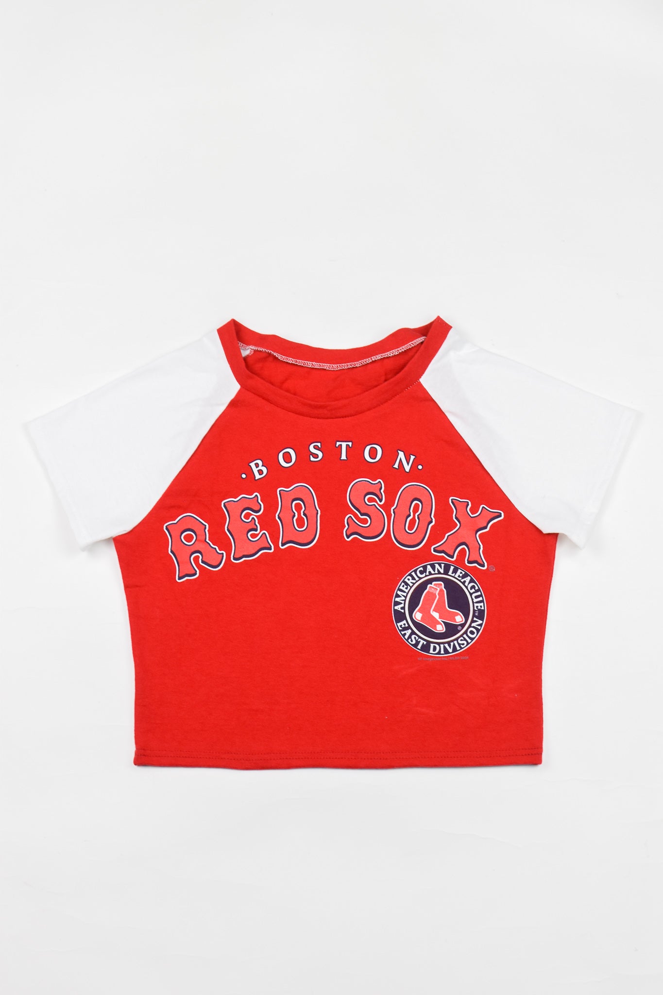 Upcycled Red Sox Baby Tee - Tonguetied Apparel