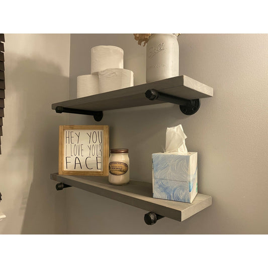 Wall mounted Solid Wood and Pipe shoe rack – Crafted of Light and Lumber