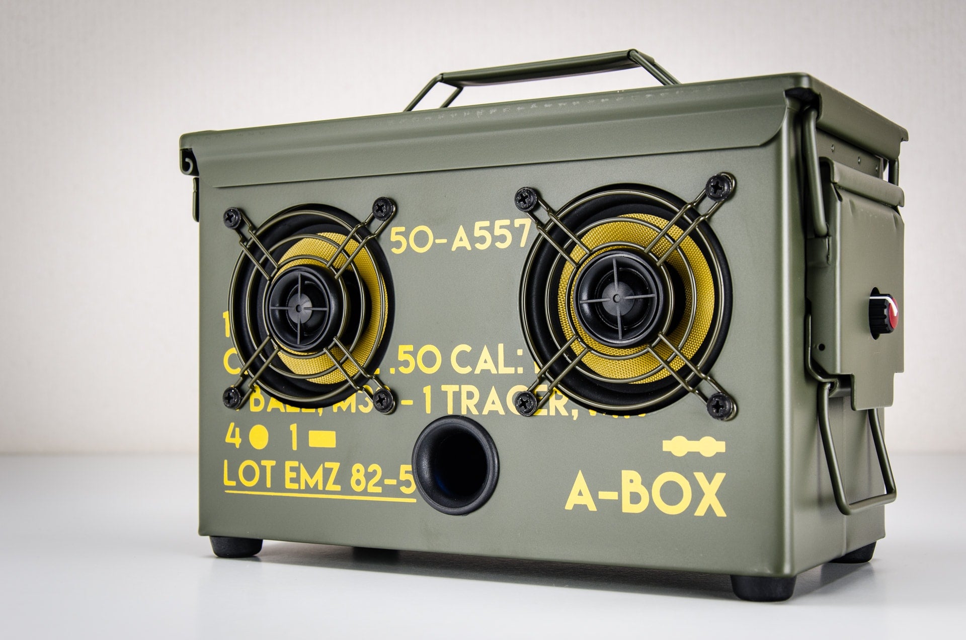 50 CAL AMMO CAN BLUETOOTH SPEAKER IN AMMO CAN GREEN $270.00 – 1776ammocans