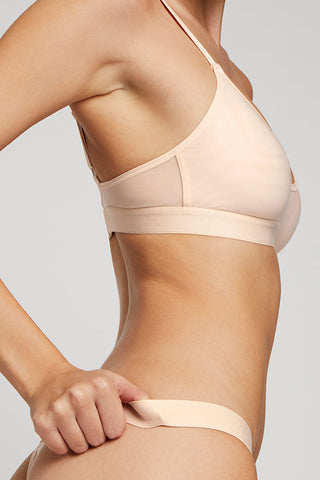 Silky Non-Wire Bra in Peach  Wireless Bra - Negative Underwear
