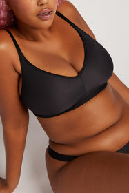 Silky Non-Wire Bra in Buff  Wireless Bra - Unlined Bralette – Negative  Underwear