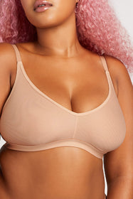 Silky Non-Wire Bra in Peach  Wireless Bra - Women's Underwear