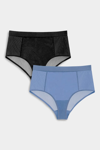 Nabtos Women's Cotton Underwear Dark Colors Hipster Panties (Pack of 6)
