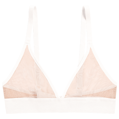 Sieve Triangle Bra in Buff + White | Plunge Bras - V-Neck Bras