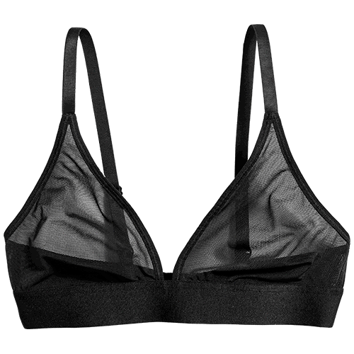 Sieve Triangle Bra in Black | Black V-Neck Bra - Negative Underwear