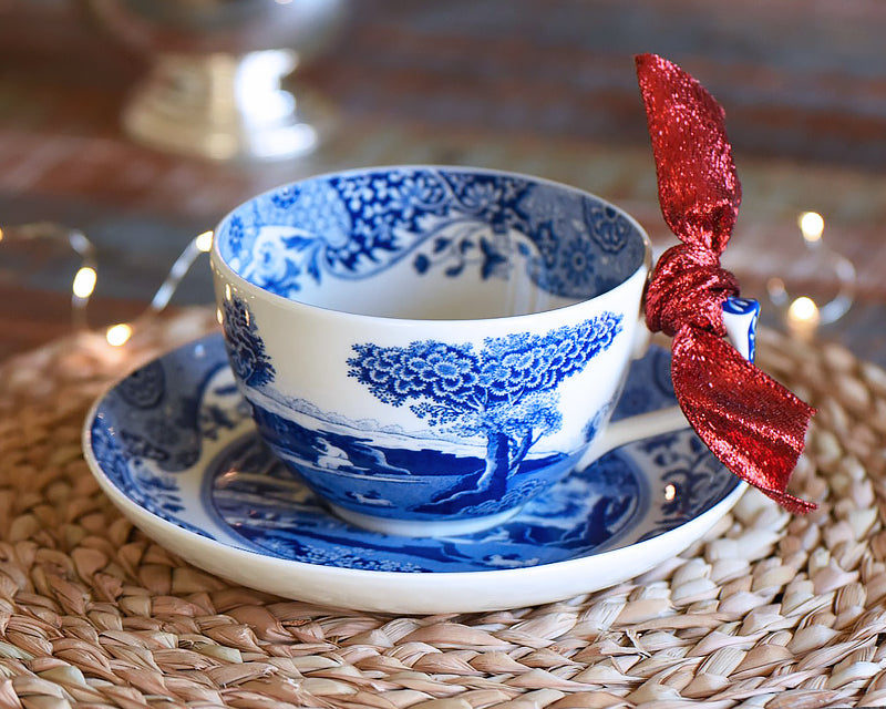 Blue Italian Jumbo Cup & Saucer