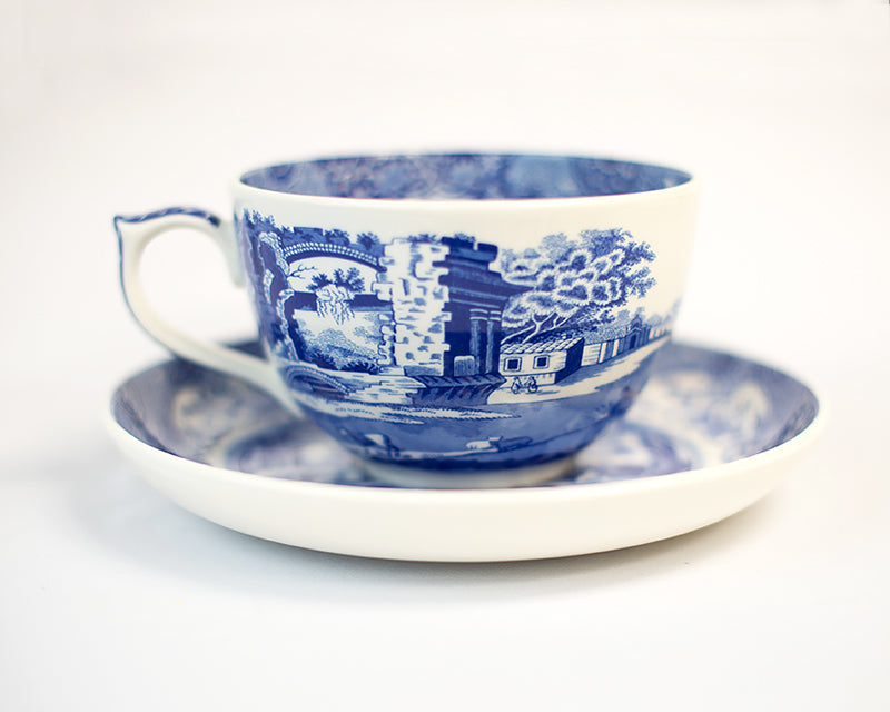 Blue Italian Jumbo Cup & Saucer