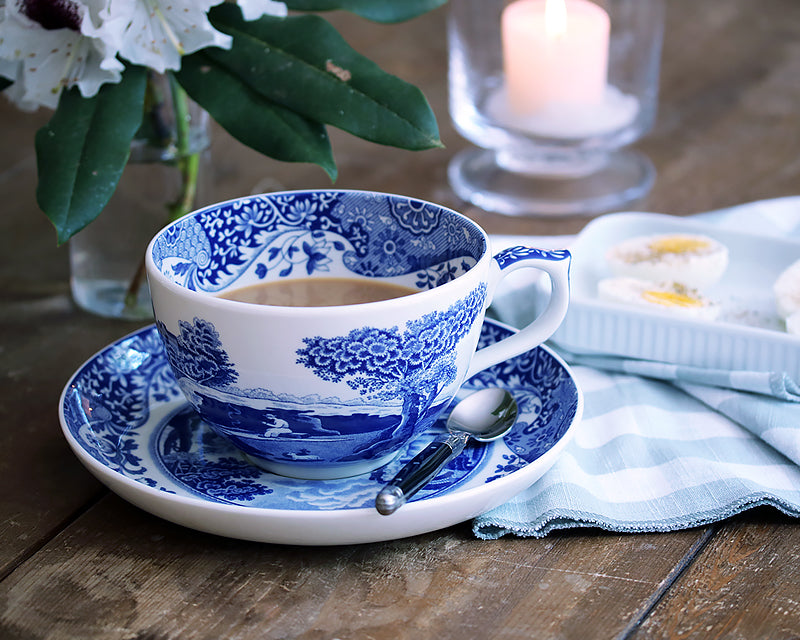 Blue Italian Jumbo Cup & Saucer