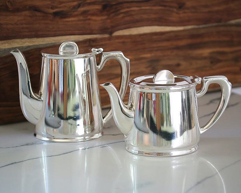 HÃTEL Silver Tea & Coffee Pot - Half Moon Finial