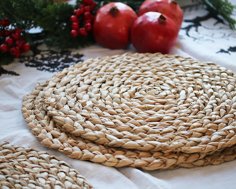 Natural Round Placemat - 6pc Set