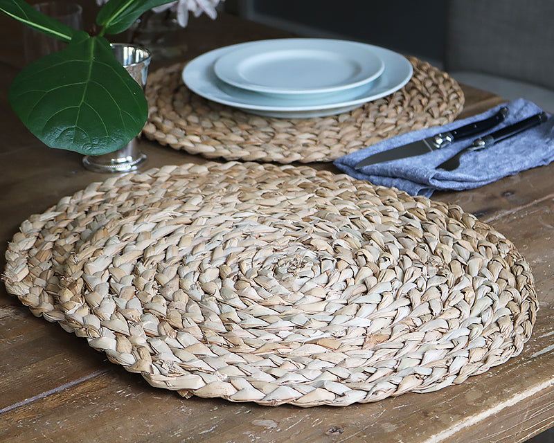 Natural Round Placemat - 6pc Set