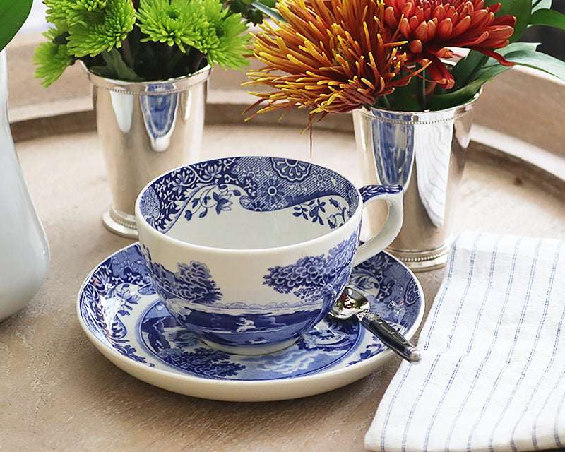 Blue Italian Jumbo Cup & Saucer