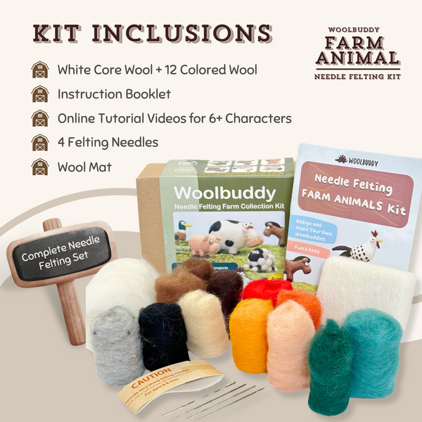 what is included in the Farm Animal Needle Felting Kit