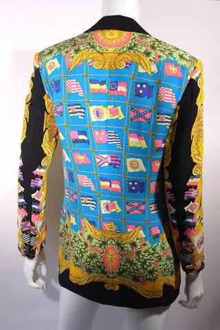 Vintage GIANNI VERSACE Silk Print Jacket at Rice and Beans Vintage