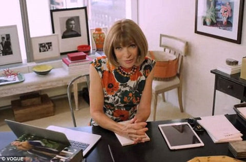 Anna Wintour in her office at Vogue. Image courtesy of Daily Mail UK.