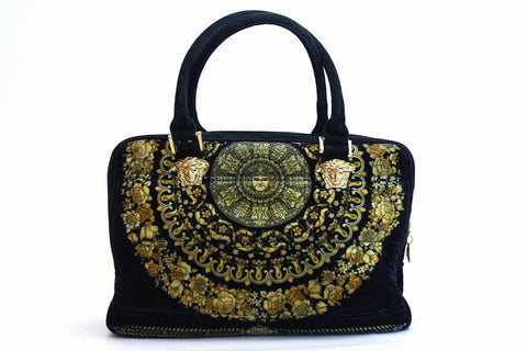 Vintage GIANNI VERSACE Aztec Print Velvet Handbag at Rice and Beans Vintage