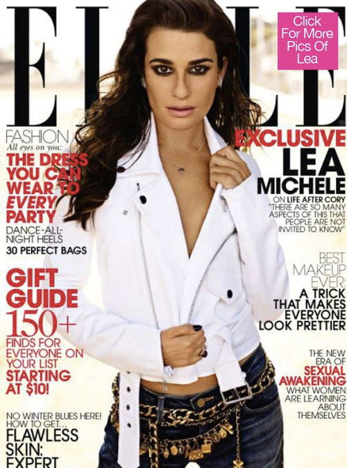 Lea Michele ELLE Cover wearing the Vintage 1993 CHANEL Icon Charm Belt