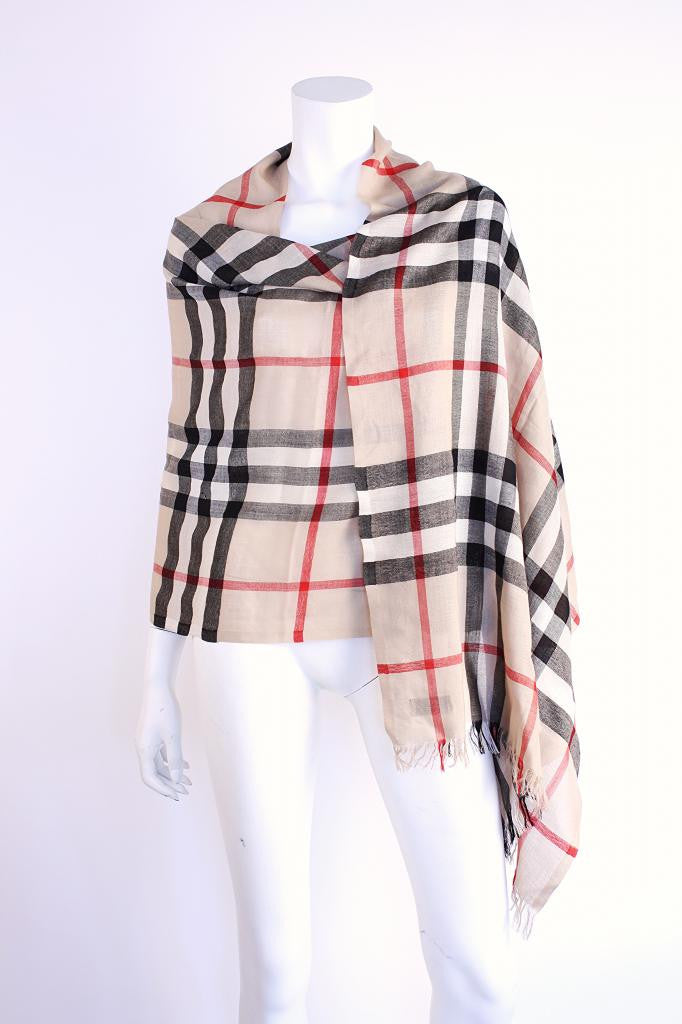 Authentic BURBERRY Nova Cashmere Shawl at Rice and Beans Vintage