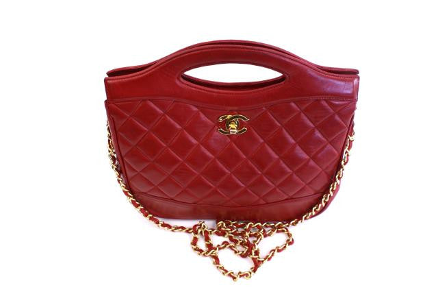 Rare Vintage Red CHANEL Bag at Rice and Beans Vintage
