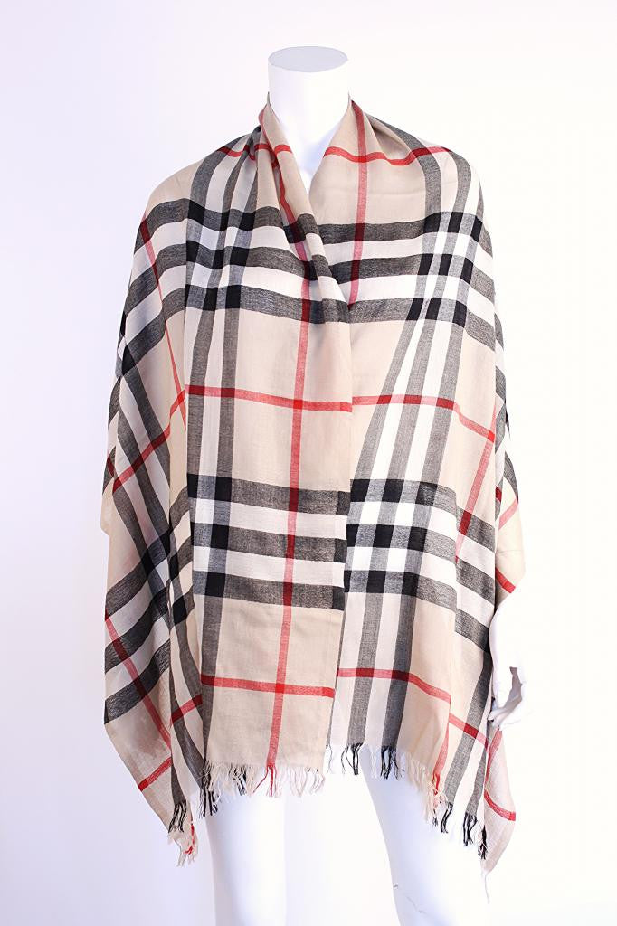 Authentic BURBERRY Nova Cashmere Shawl at Rice and Beans Vintage